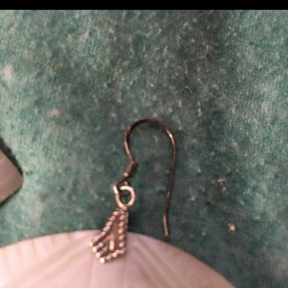 Sterling Silver Sea Shells Triangle Earrings - image 4